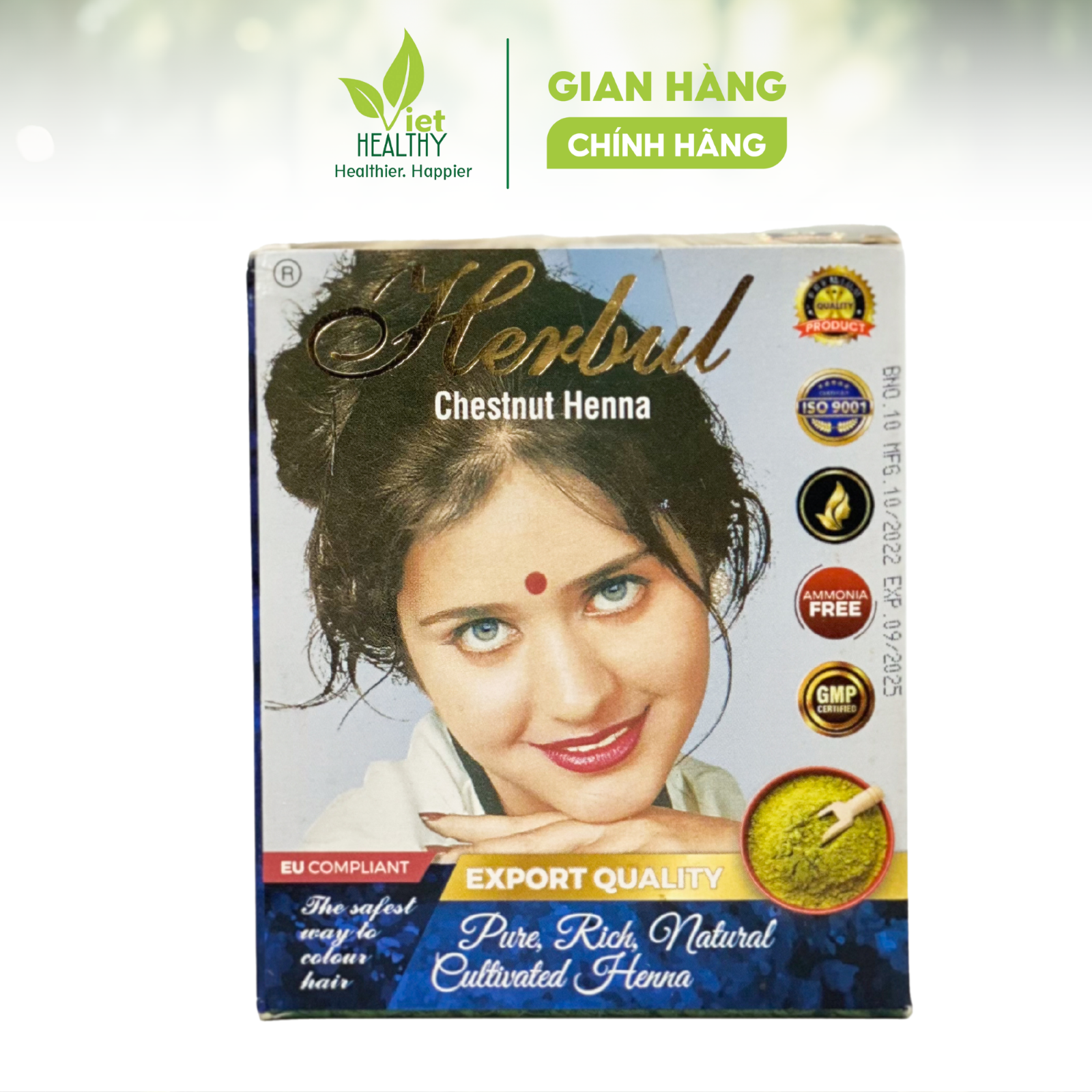 Bột nhuộm tóc thảo dược Henna - Hạt dẻ 60g
