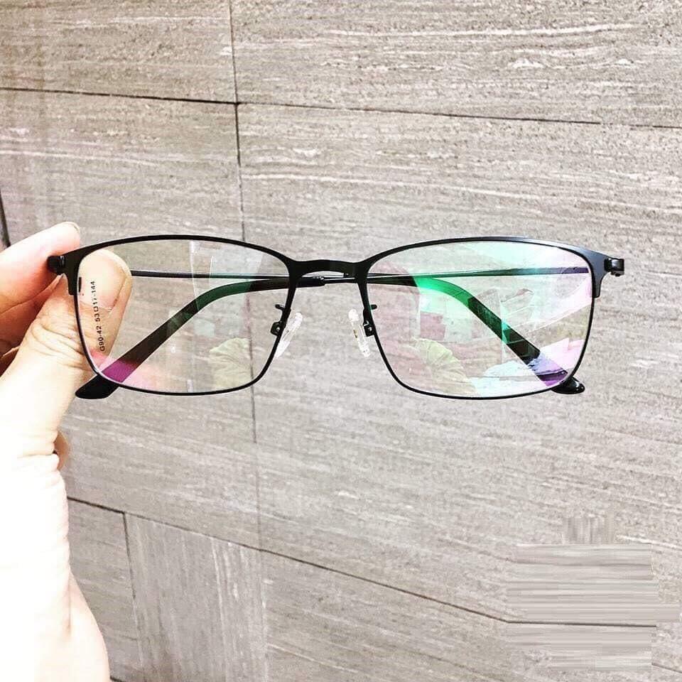 Kính gọng kim loại tăm mảnh, siêu nhẹ (ĐEN)