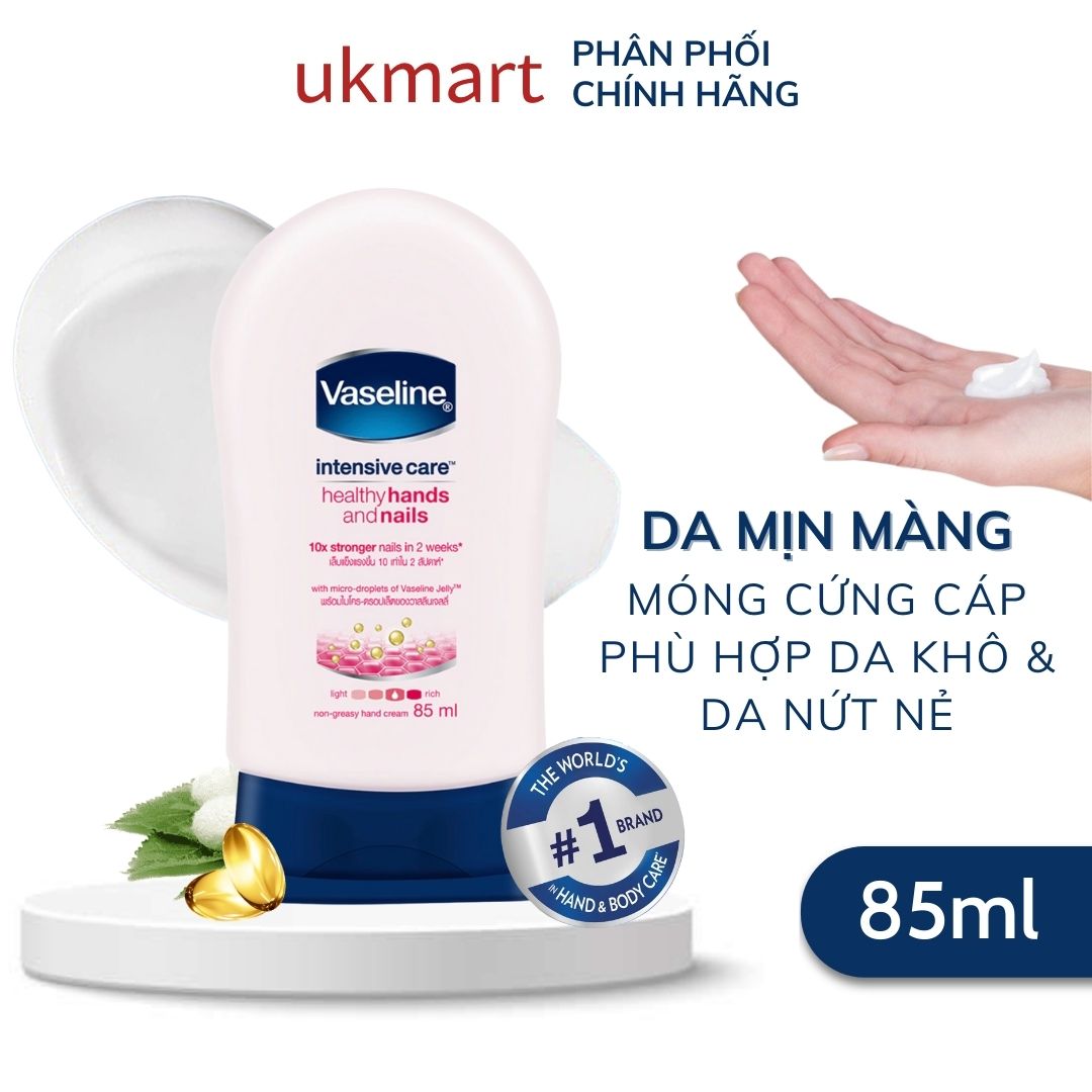 Kem Dưỡng Da Tay Và Móng Vaseline Intensive Care Dưỡng Da Tay Mềm Mại Mịn Màng Móng Chắc Khỏe