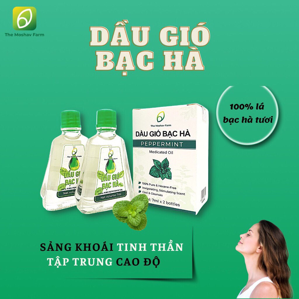 Dầu gió bạc hà The Moshav Farm (1 hộp 2 chai)