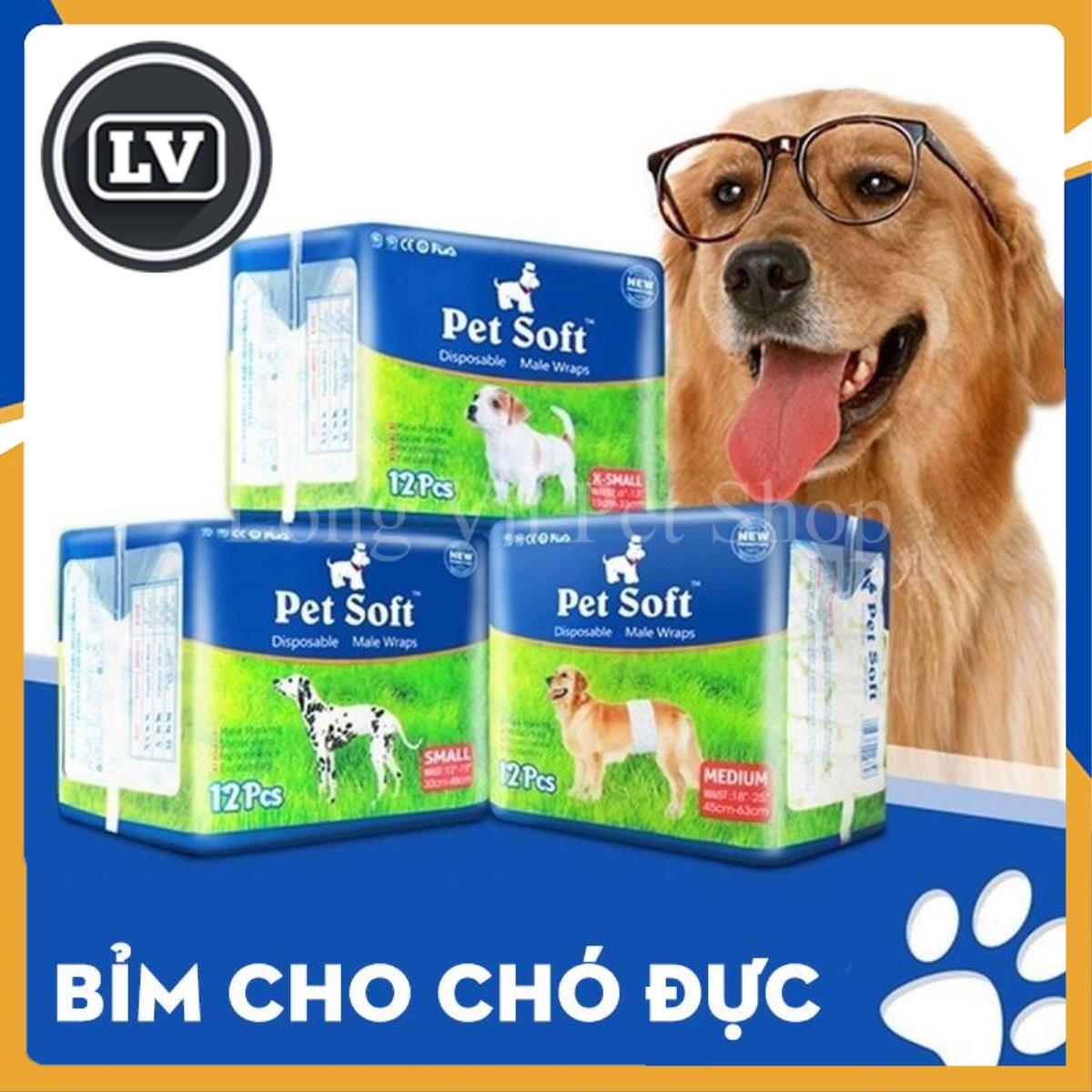 Bỉm vệ sinh cho chó đực pet soft size m - 1 bịch 12 chiếc