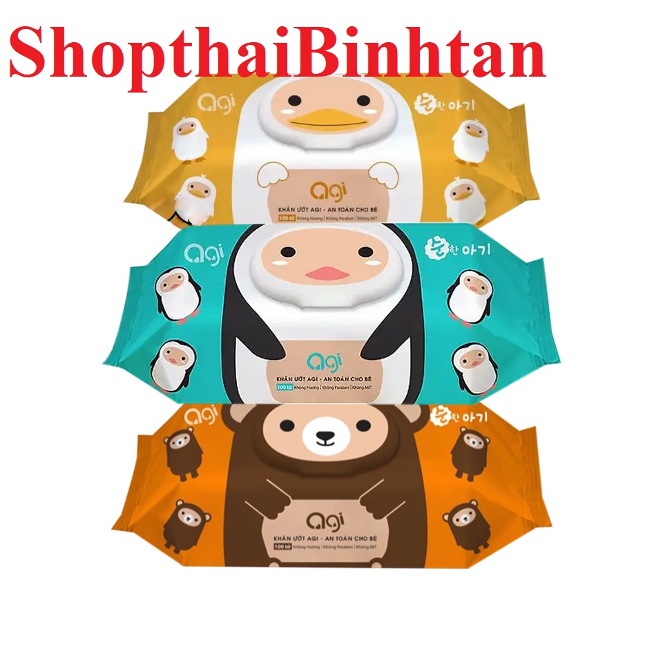 COMBO 12 GÓI KHĂN ƯỚT AGI 100 TỜ KHÔNG MÙI