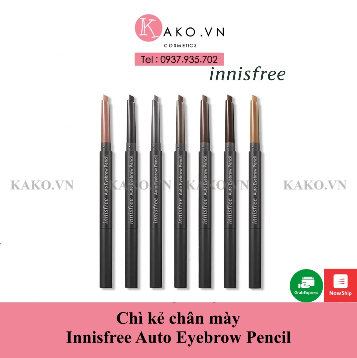 Chì kẻ chân mày innisfree Auto Eyebrow Pencil