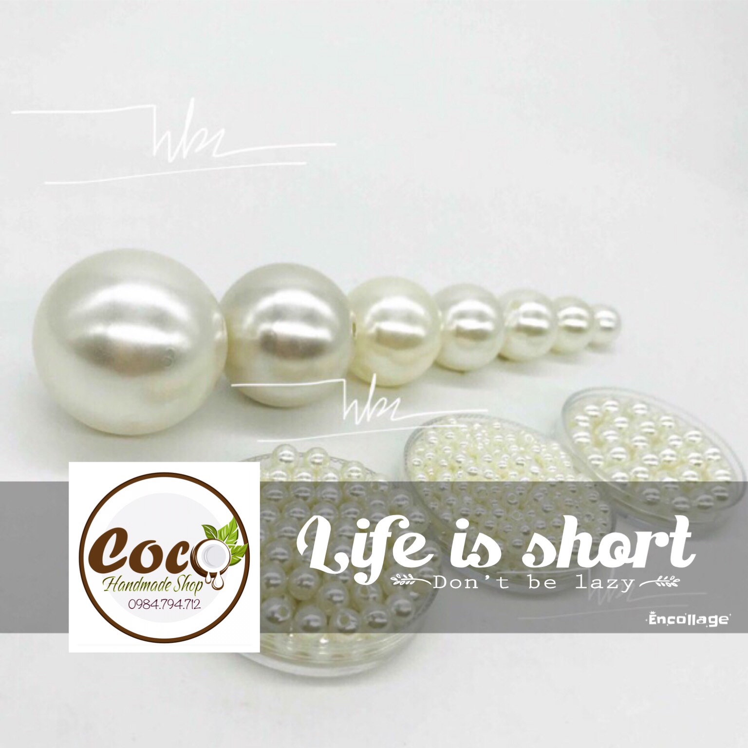 Hạt Trai (Hạt Bẹt) Trắng/Kem/Đỏ 3-4-5-6-8-10-12-14mm