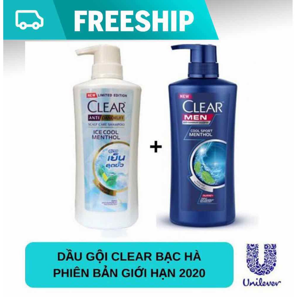 Dầu gội đầu Clear Thái Lan, Dầu gội clear men, bạc hà, anh đào, thảo dược