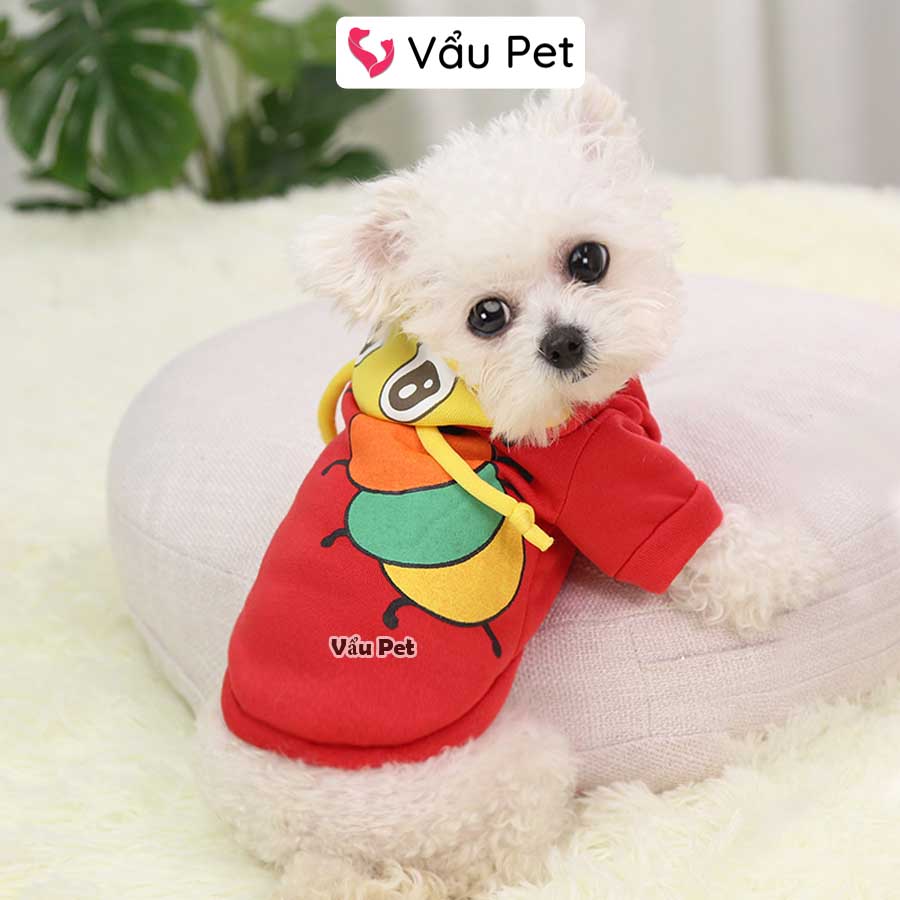 Áo cho chó mèo Nỉ thú có mũ mùa đông - Quần áo cho chó poodle, con, lớn, mèo, thú cưng