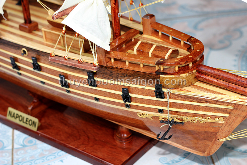 Mô hình thuyền buồm gỗ trang trí Napoleon dài 100cm