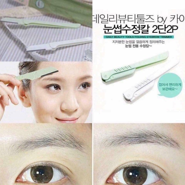 Bộ 2 Dao Cạo Lông Mày Folding Eyebrow Trimmer The Face Shop
