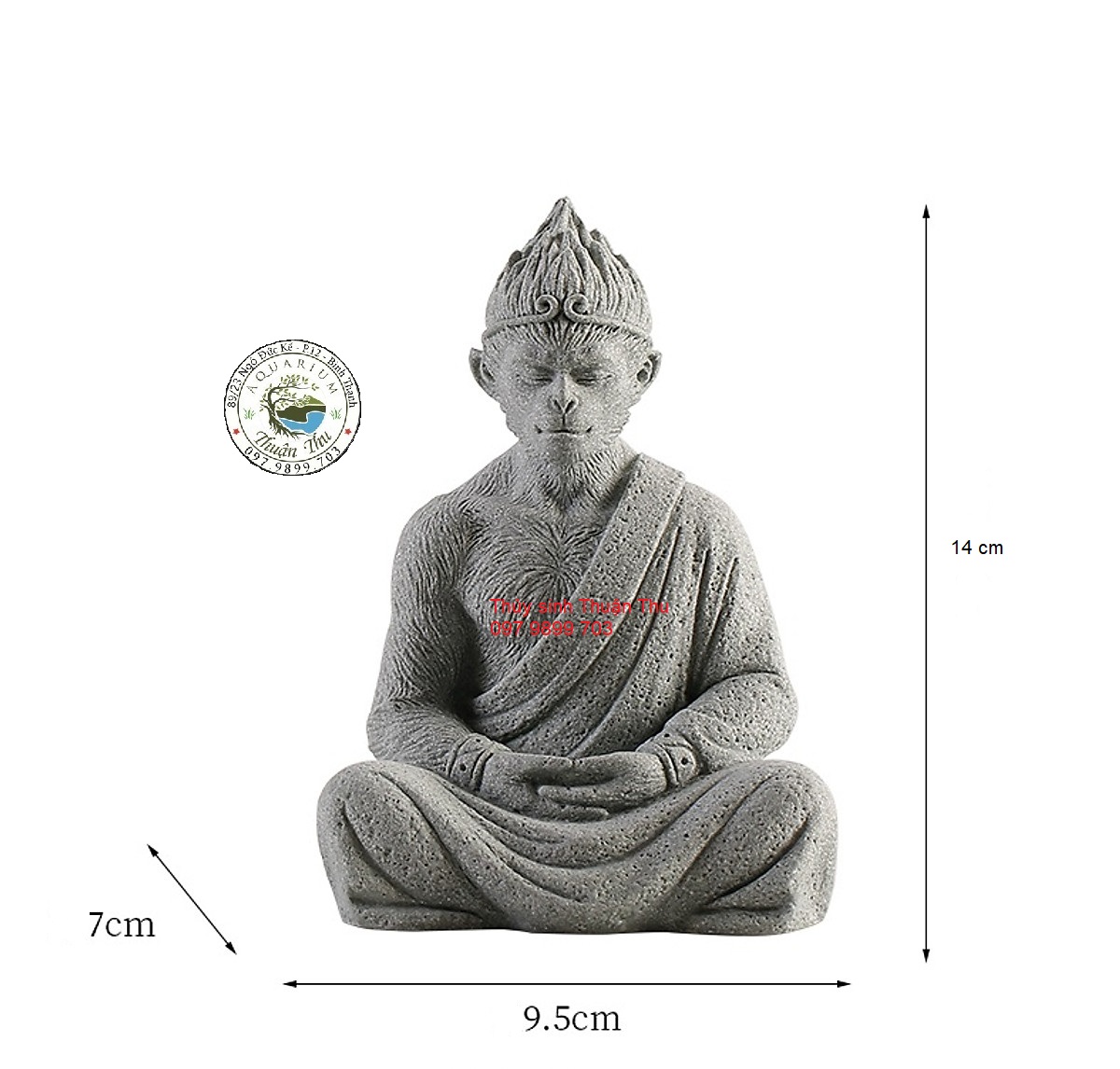Tượng tôn ngộ không trang trí bể thủy sinh bể cá cảnh