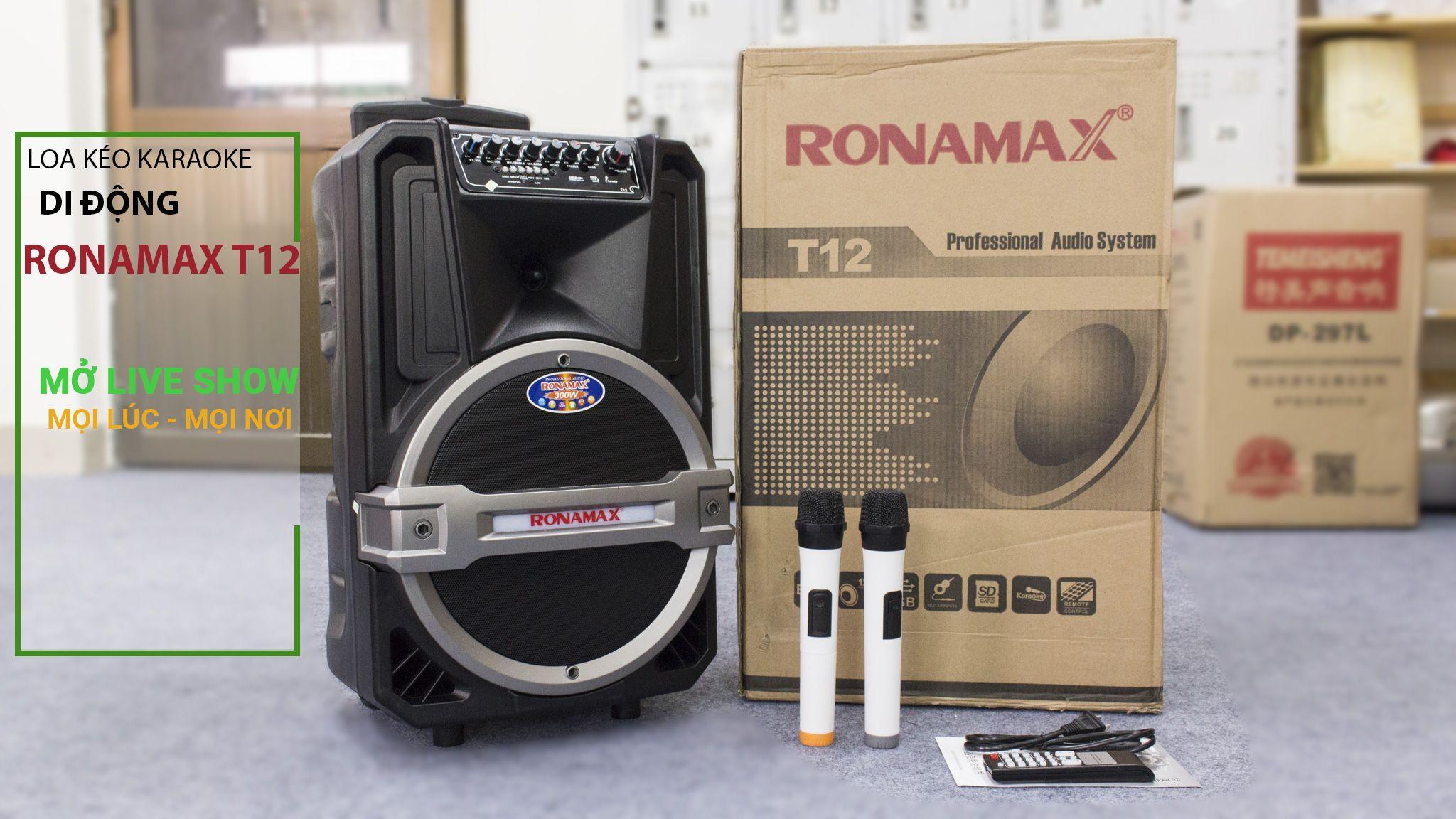 [HCM]Loa kéo Bluetooth RONAMAX T12 (3 Tấc)+ Tặng USB 8GB