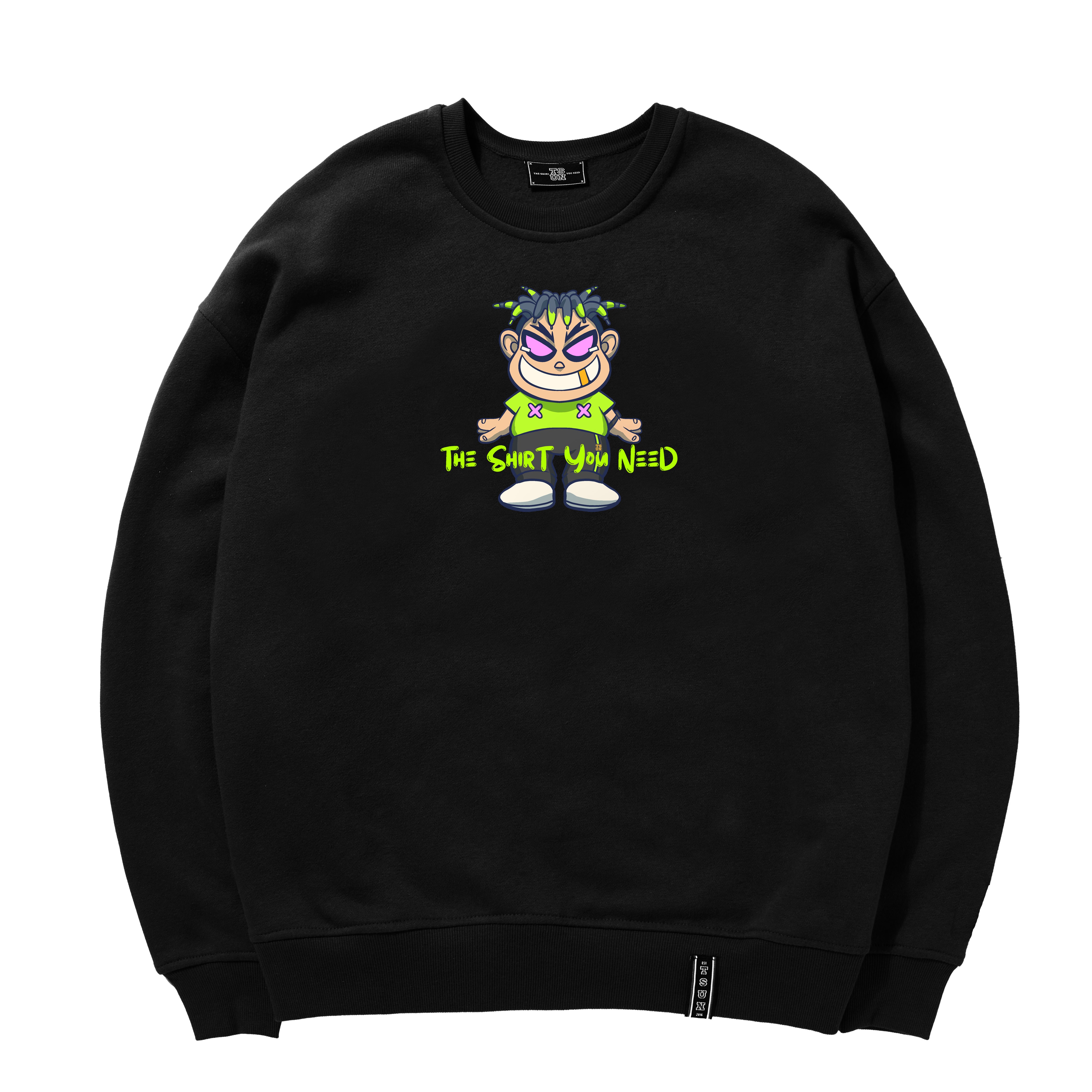 Áo Sweater TSUN Mascot - Black - Unisex