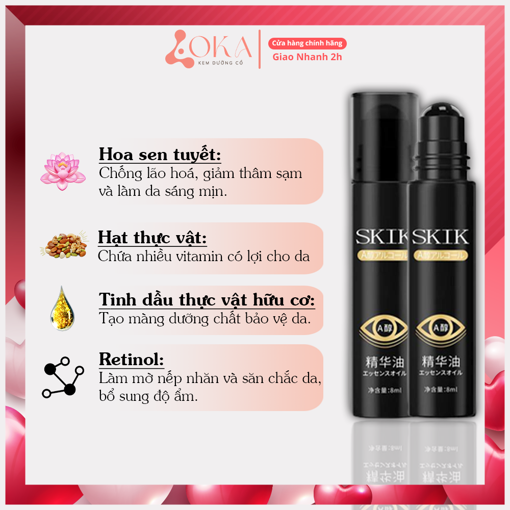 Thanh lăn tan bọng mắt, thâm mắt xóa nhăn SKIK