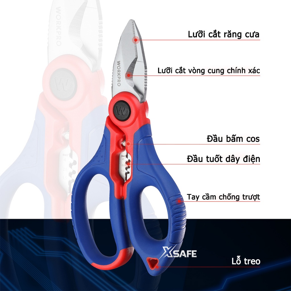 Workpro wp294003 electrician sharp saw blade easy cutting cable cos cutter electrical wire stripping-Intl