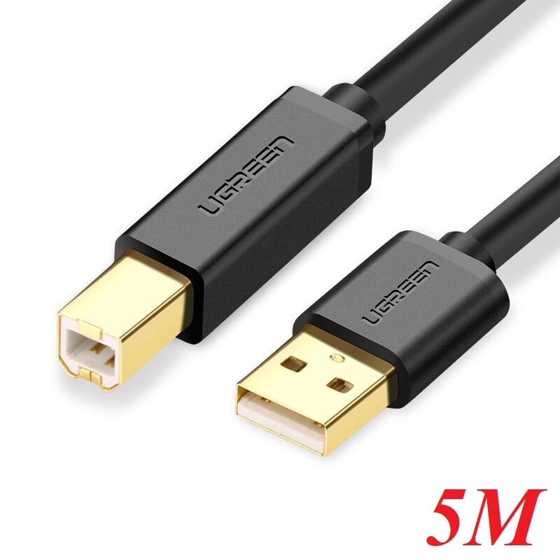 Ugreen 10352 5m màu đen cáp usb 2.0 sang usb b máy in đầu mạ vàng us135
