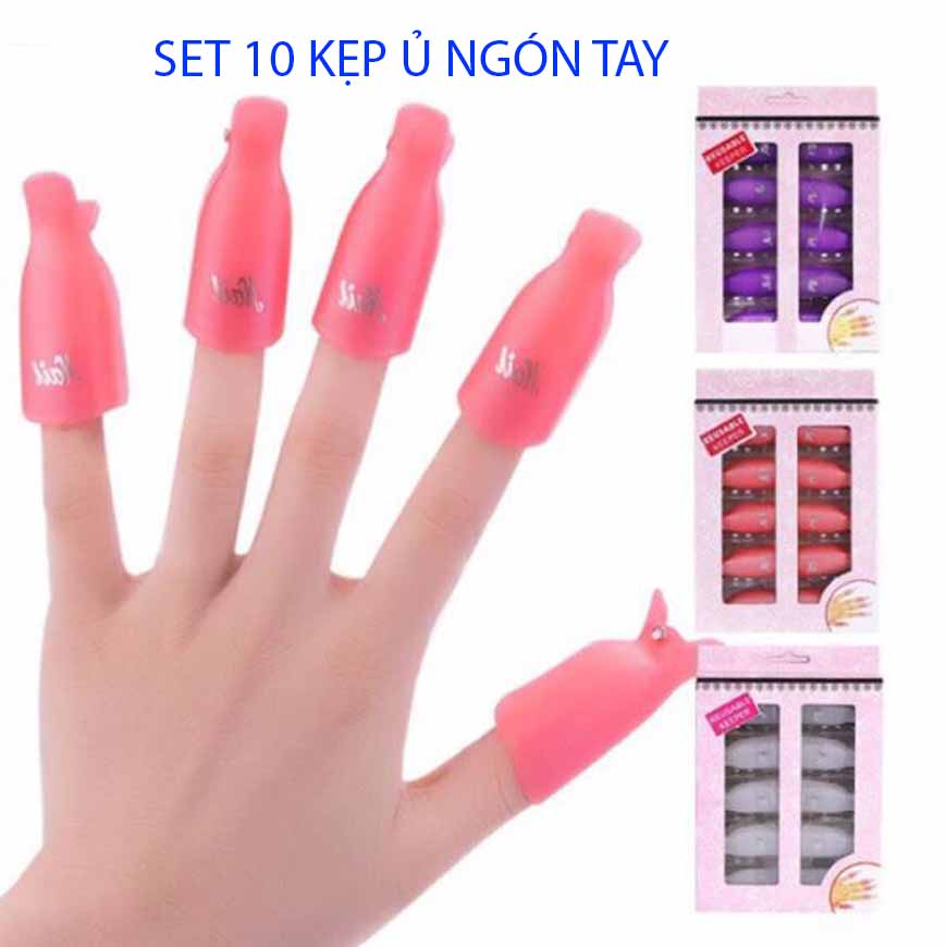 Kẹp ủ tháo gel móng tay 10 ngón - phụ kiện làm nail, Kẹp ủ ngón tay chân
