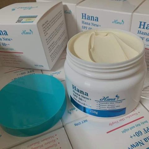 Kem Body Hana New SPF 60+ 250g Trắng Mịn Da, Chống Nắng Cao