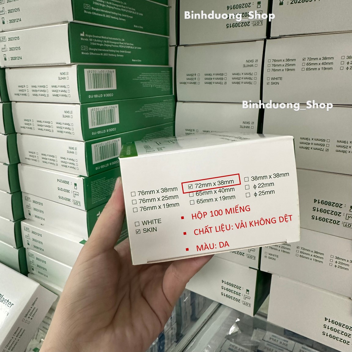 Băng Keo Cá Nhân Greetmed Kích Thước 72x38mm (100pcs/Hộp) - Giải Pháp Tiện Lợi Cho Vết Thương Lớn