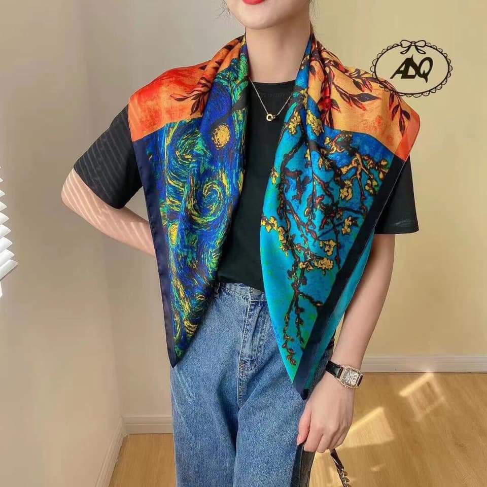 Khăn lụa tơ tằm vuông 90cm*90cm