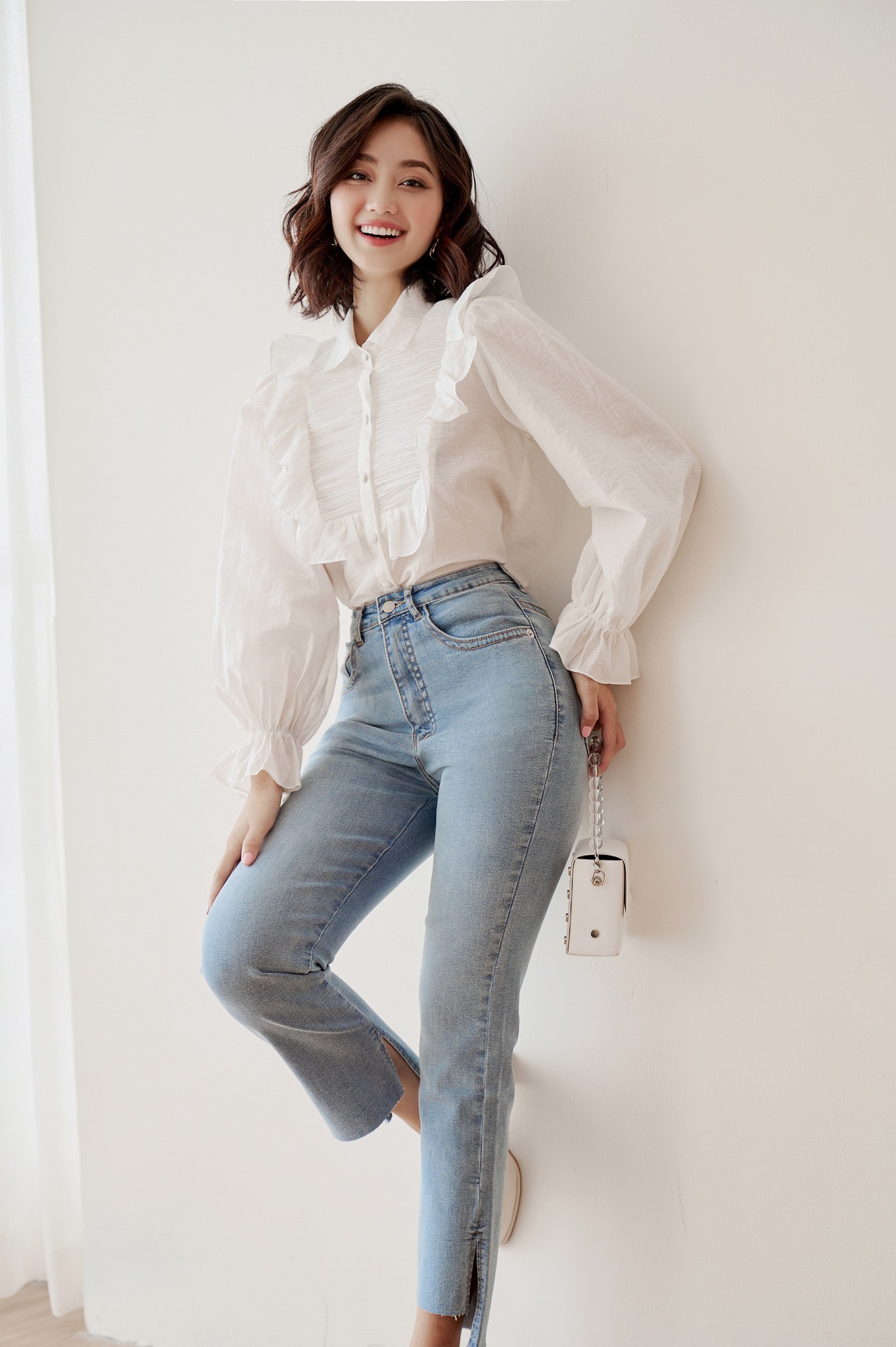 OLV - Áo sơ mi công sở Alma White Top