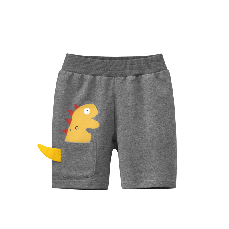 Quần thun bé trai 27KIDS quần short cho bé họa tiết in khủng long phối đuôi nhiều màu
