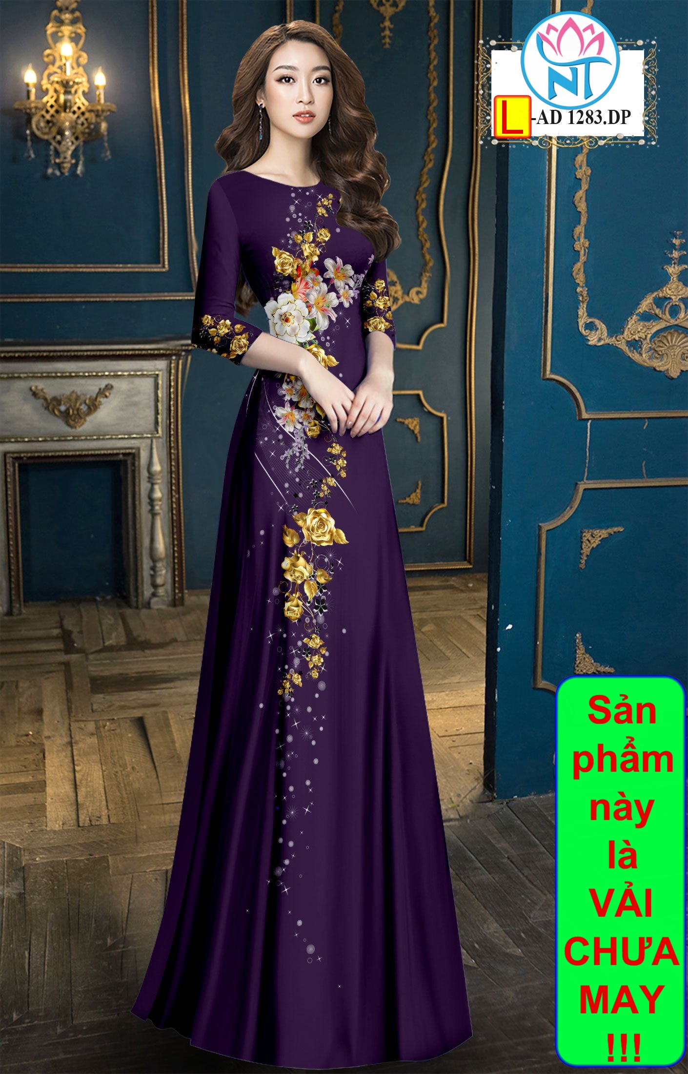 Vải áo dài hoa eo - l 1283