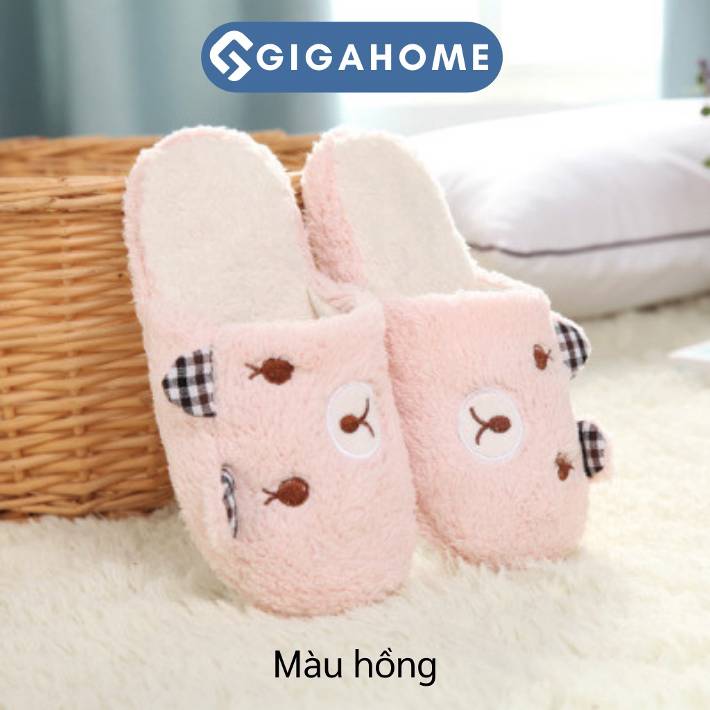 Dép bông đi trong nhà gigahome hình gấu đáng yêu, giữ ấm đôi chân 3622