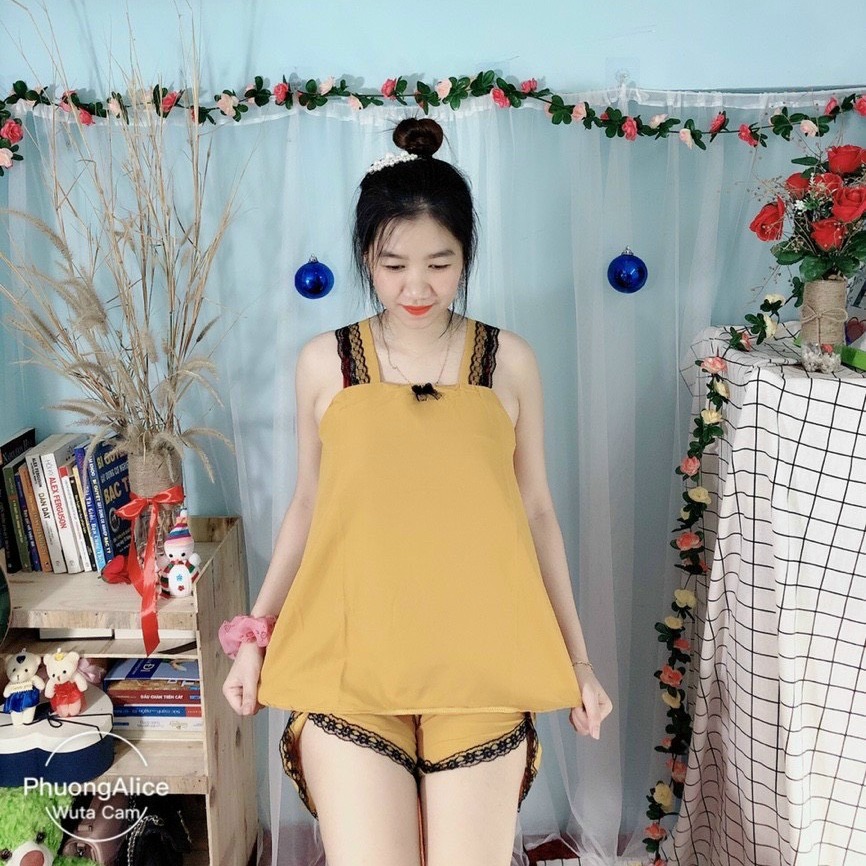 Set đồ ngắn kate lụa đẹp lụa Size M dưới 52kg / Size L từ 53kg đến 60kg