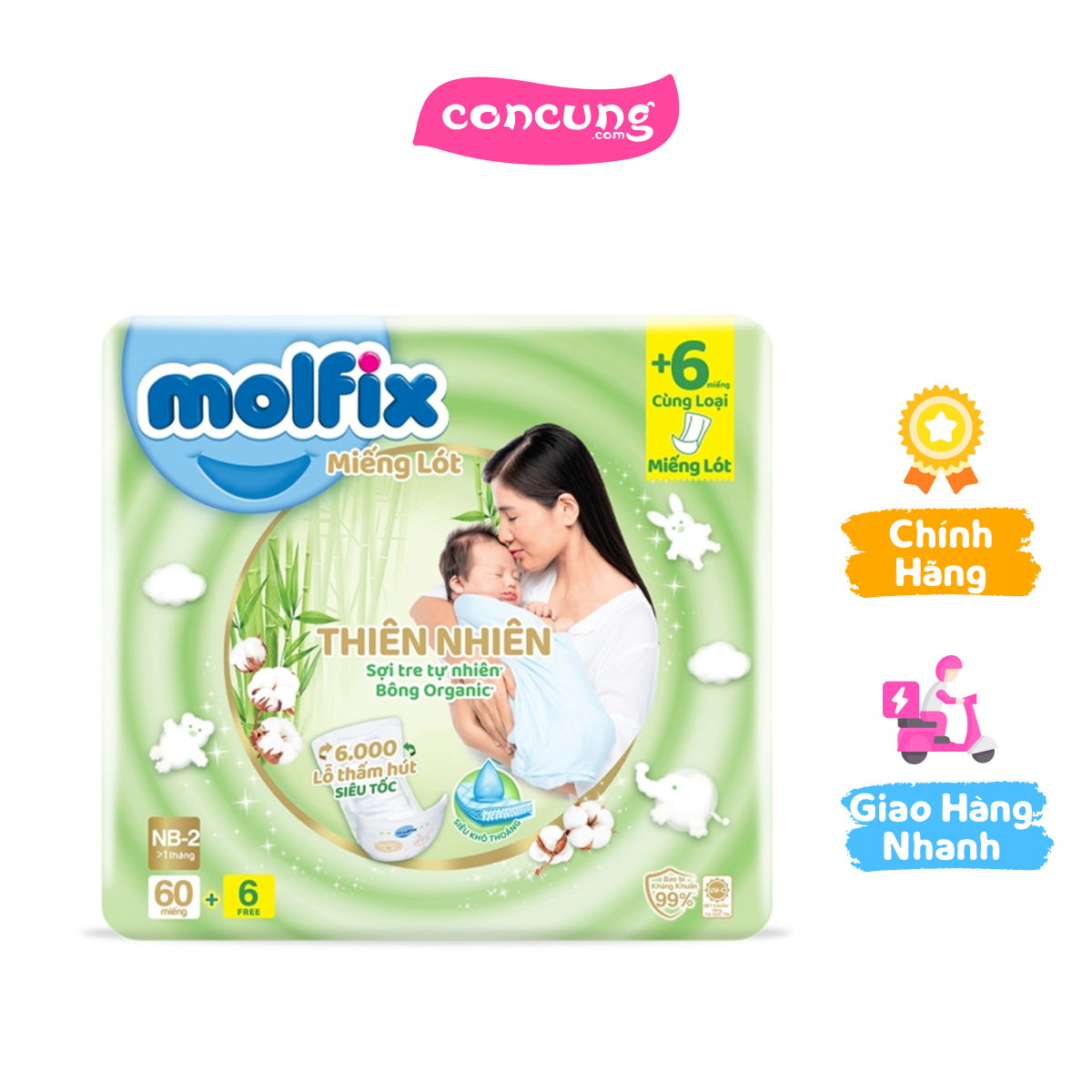 Miếng lót Molfix Thiên Nhiên + 6 miếng