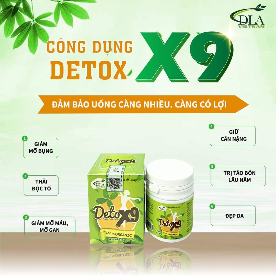 Detox Tea X9 Detox9 Plus - hỗ trợ giảm cân giữ dáng hiệu quả, đẹp da