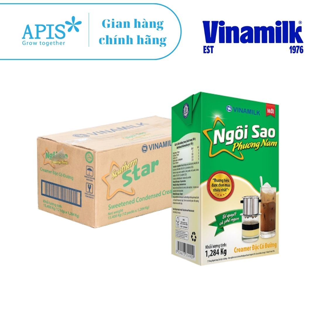 1 thùng 12 hộp sữa đặc ngôi sao phương nam vinamilk 1,284kg