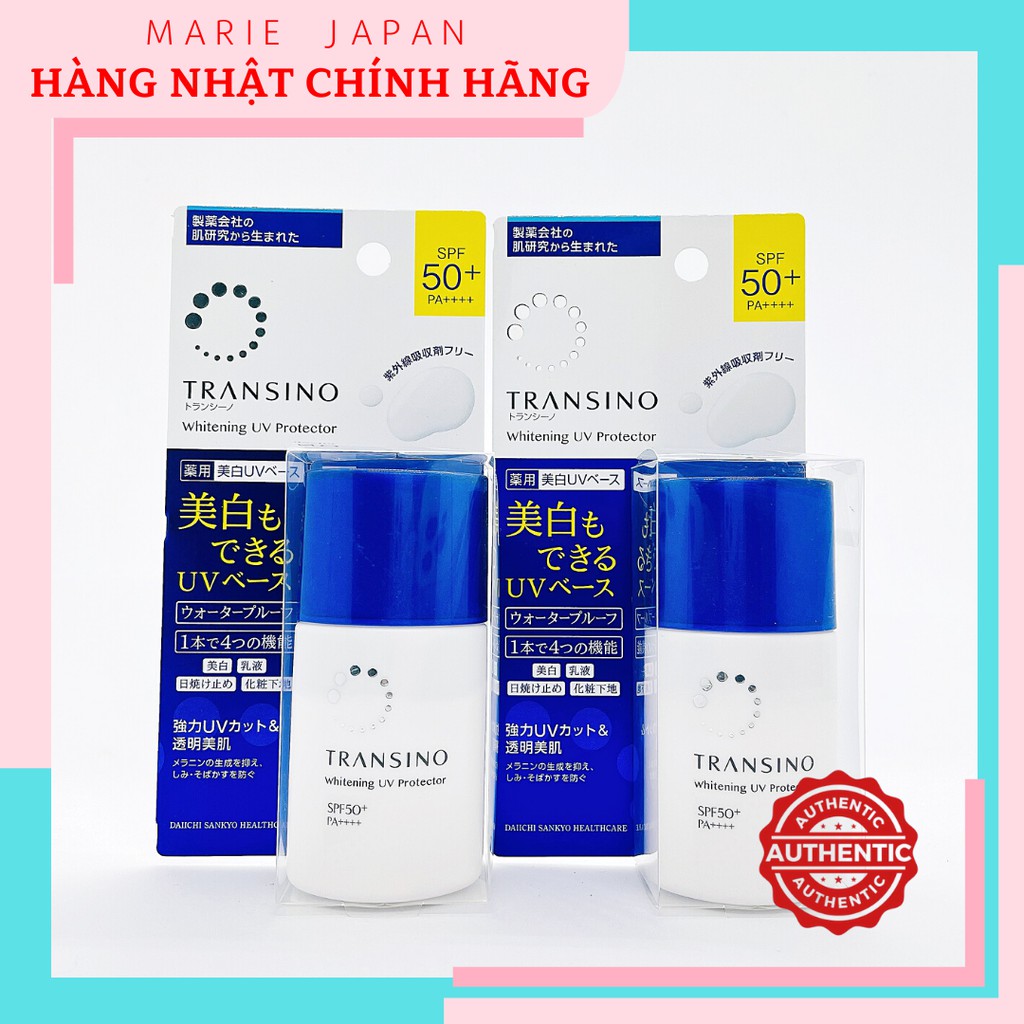 Kem chống nắng transino dưỡng trắng cấp ẩm spf50+/pa++++ whitening uv protector chai 30ml