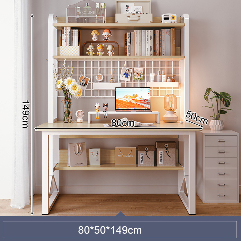 Desk, desktop computer desk, bookshelf integrated table, simple bedroom, student study writing desk, home desk