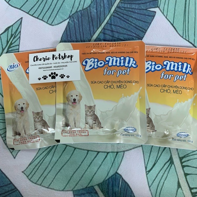 Sữa bột bio milk dành cho chó mèo con gói 100g