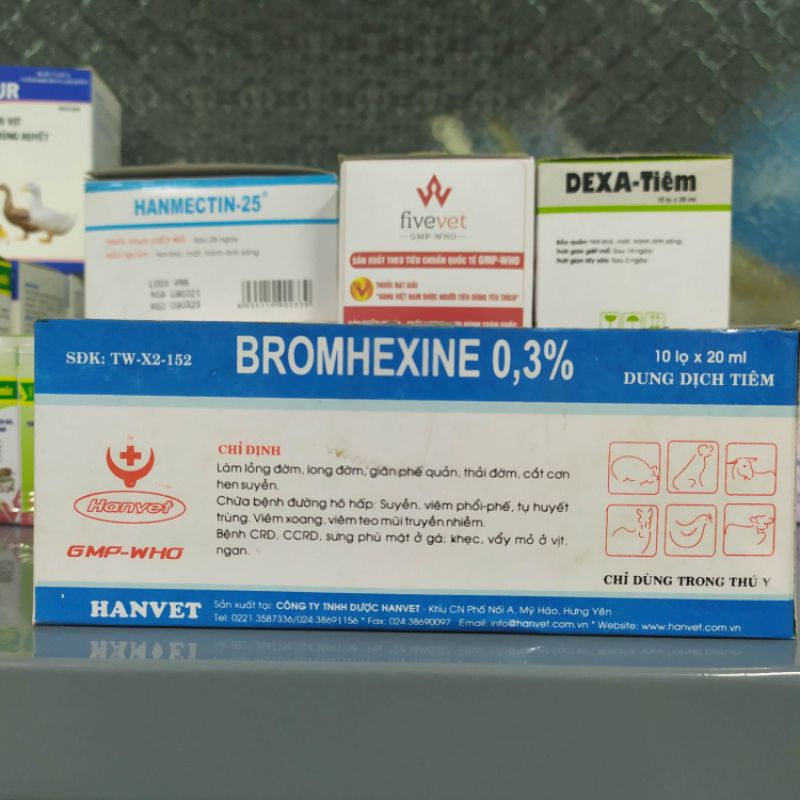 Bromhexine 0,3% 20ml Long đờm vật nuôi
