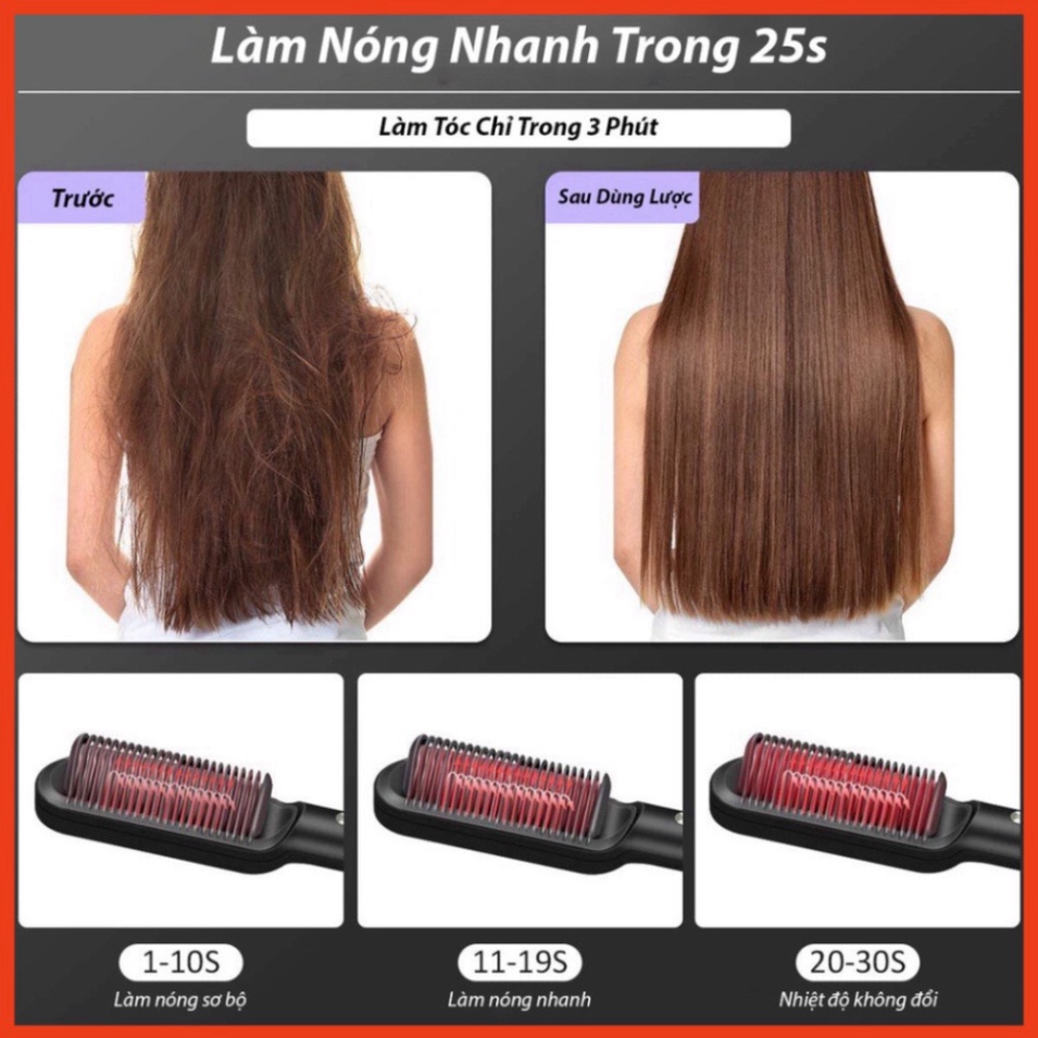 Lược điện chải tóc thẳng tạo kiểu tóc phù hợp