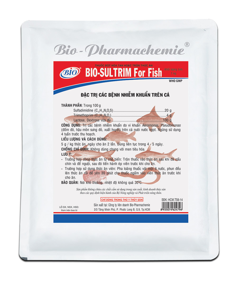 BIO SULTRIM gói 100g cho lươn, cá, ếch