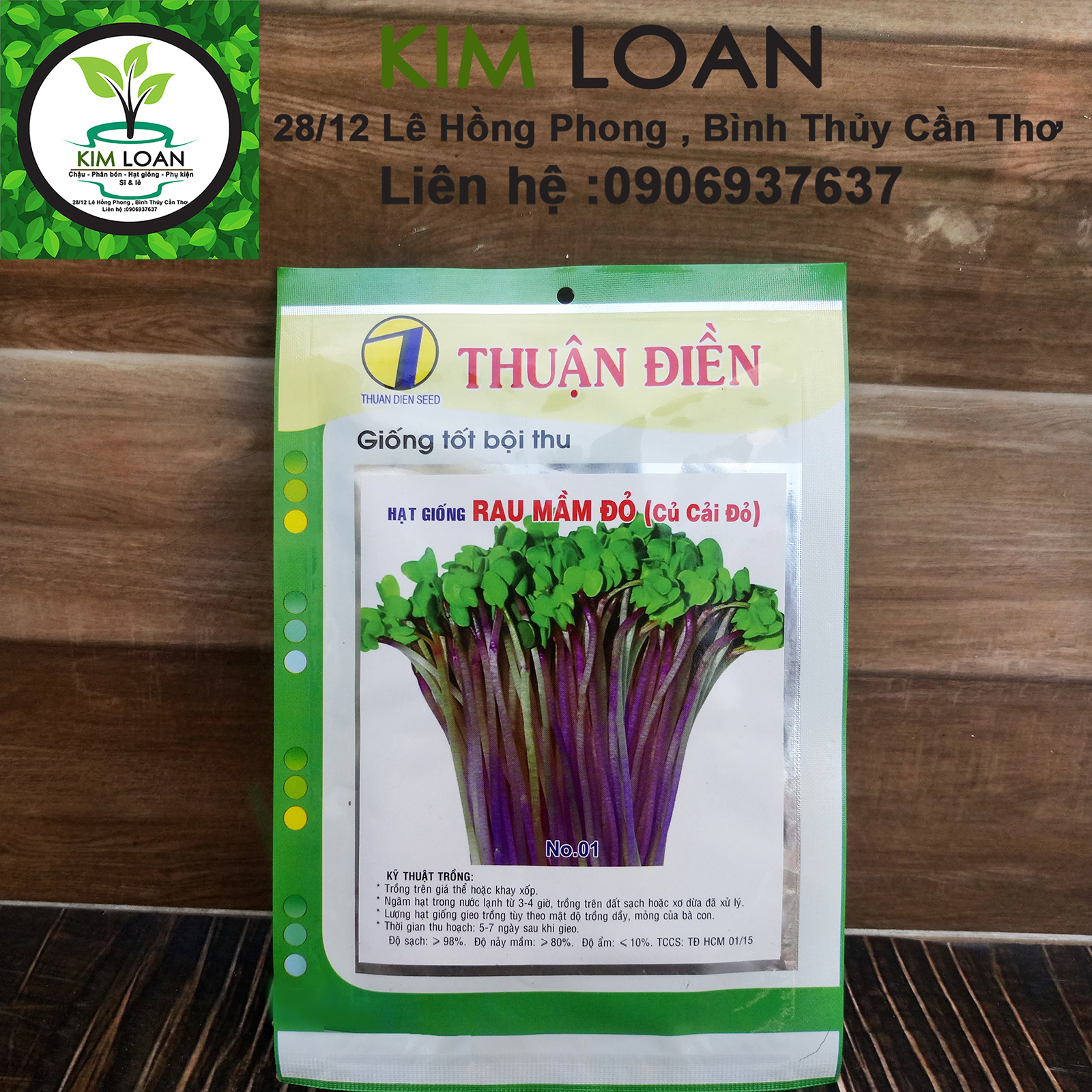 Hạt giống rau mầm đỏ Thuận Điền gói 20g