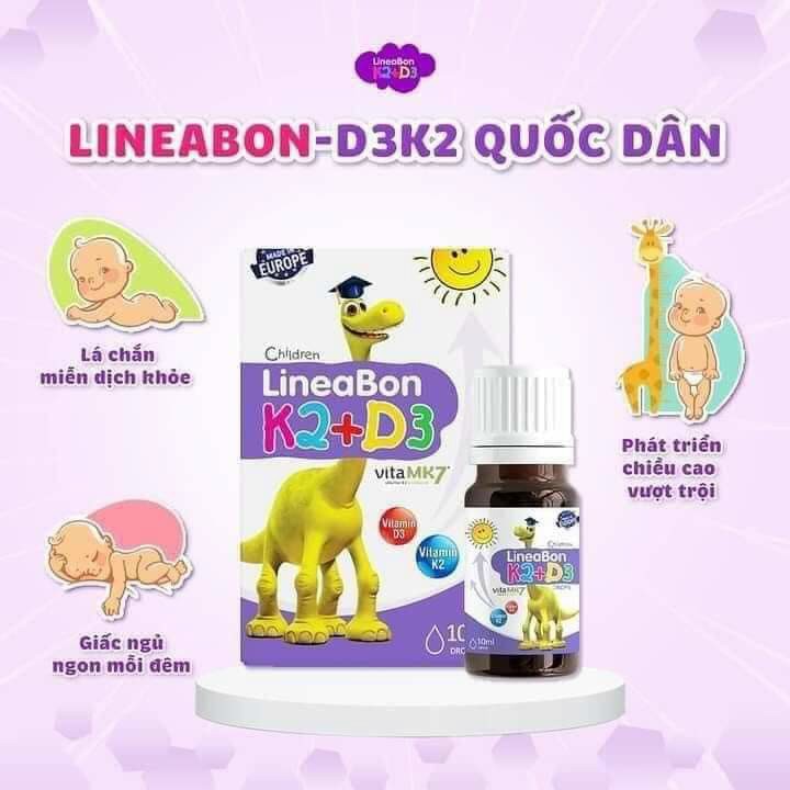 [Hàng chính hãng có tem] Vitamin K2D3 LINEABON dạng siro nhỏ giọt  - 10ml