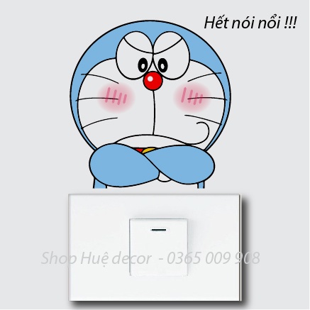 Decal dán ổ điện, sticker trang trí Doraemon dễ thương