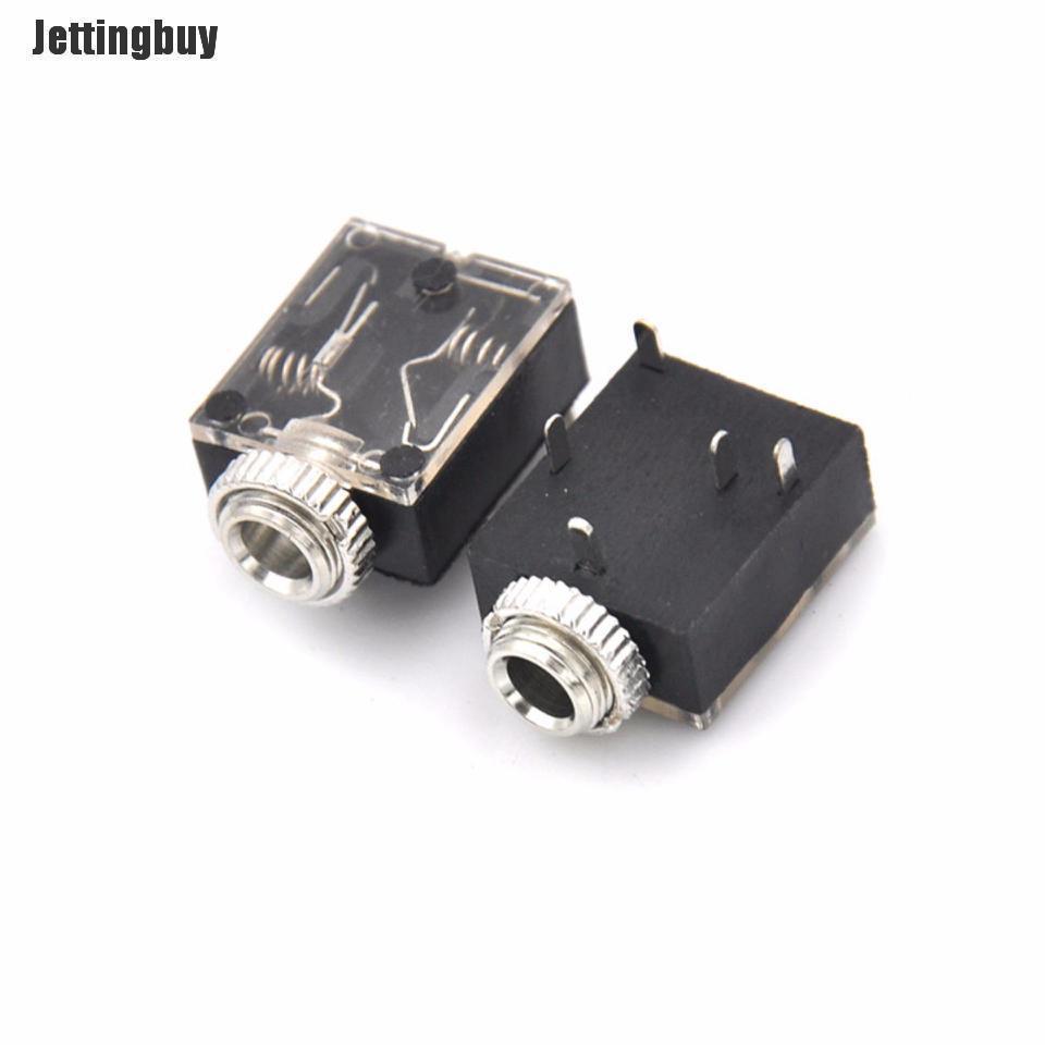 Jettingbuy 10 Chiếc Giắc Cắm Tai Nghe Âm Thanh Nổi 3.5Mm Kèm Đai Ốc 5 Chân Gắn Bảng Mạch In Pcb