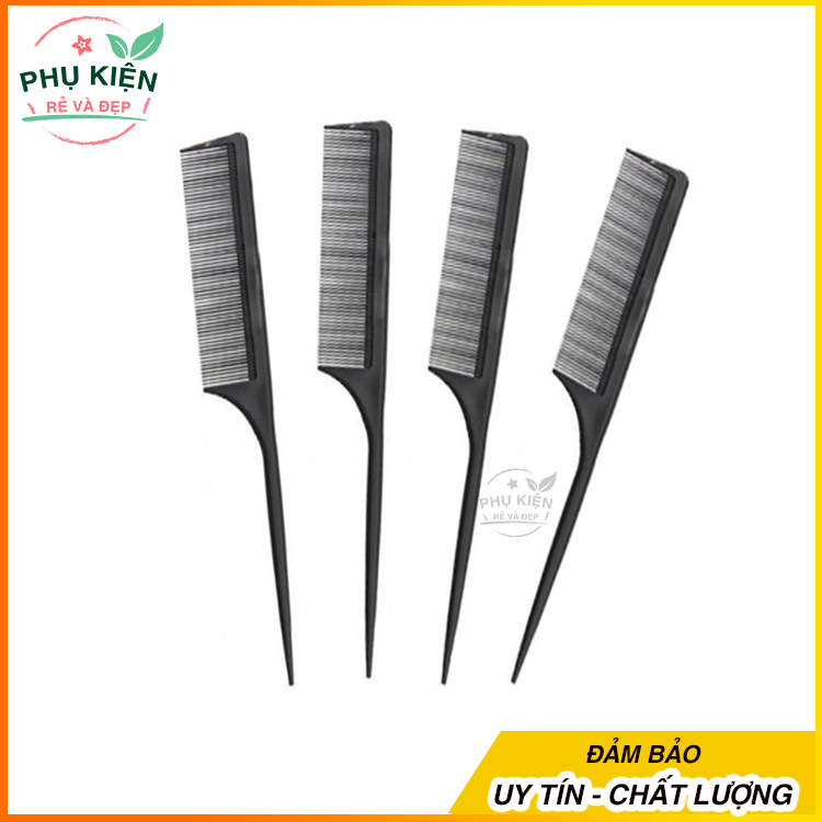 [HCM]Combo 4 lược đuôi nhọn chia tóc rẽ tóc tiện dụng (Đen)
