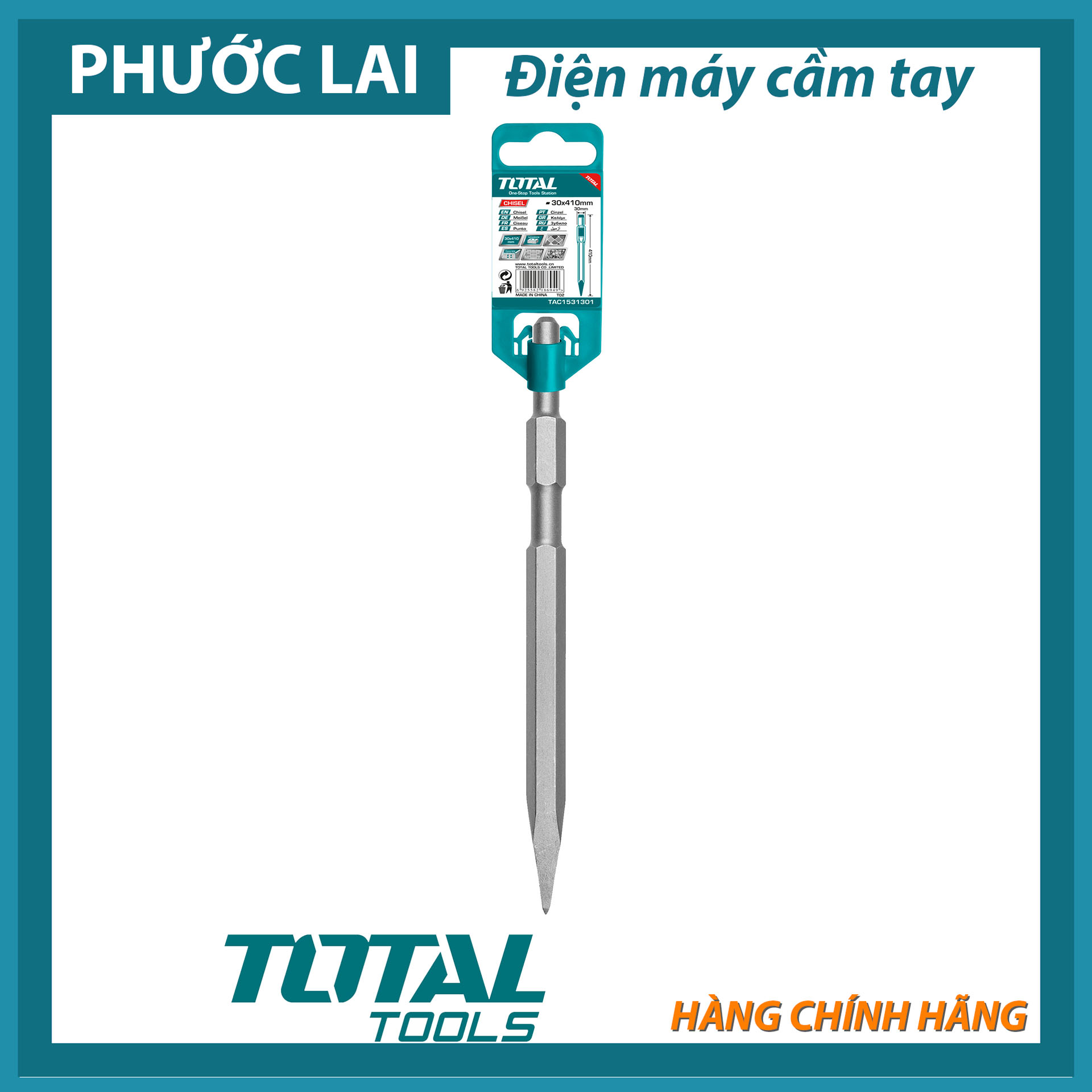 Mũi đục nhọn đuôi lục giác 17x280mm total tac153171