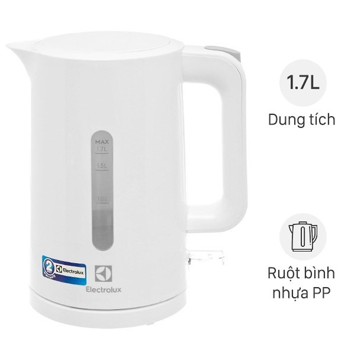 [ Hàng Xả Kho ] Bình đun nước siêu tốc Electrolux E2EK1-100W 1.7L - Hàng chính hãng