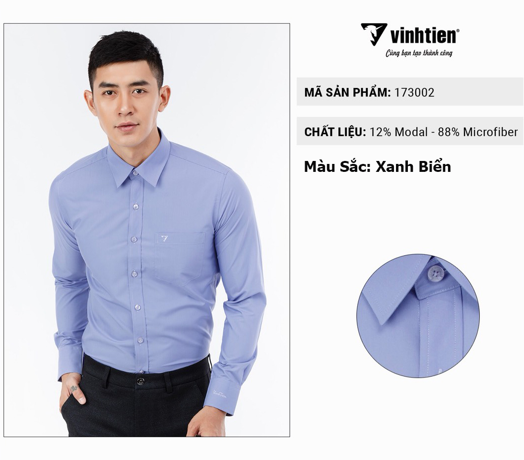 ÁO SƠ MI DÀI TAY SLIMFIT VĨNH TIẾN G810