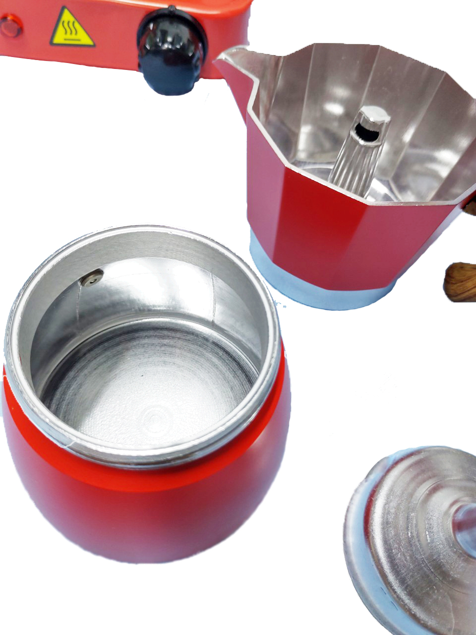 Bộ bếp điện mini và bình pha cà phê espresso Ý