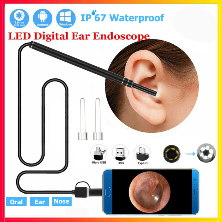 Dụng cụ làm sạch tai 3 trong 1 Dụng cụ làm sạch tai HD Visual Ear Pick đa chức năng Earpick 5.5mm Camera Mini Android PC Máy soi tai