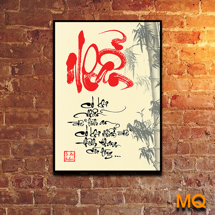 Tranh thu phop chu "Nhan" - cu khi nhan de bonh an, cu khi nhan de thonh thang cui lung