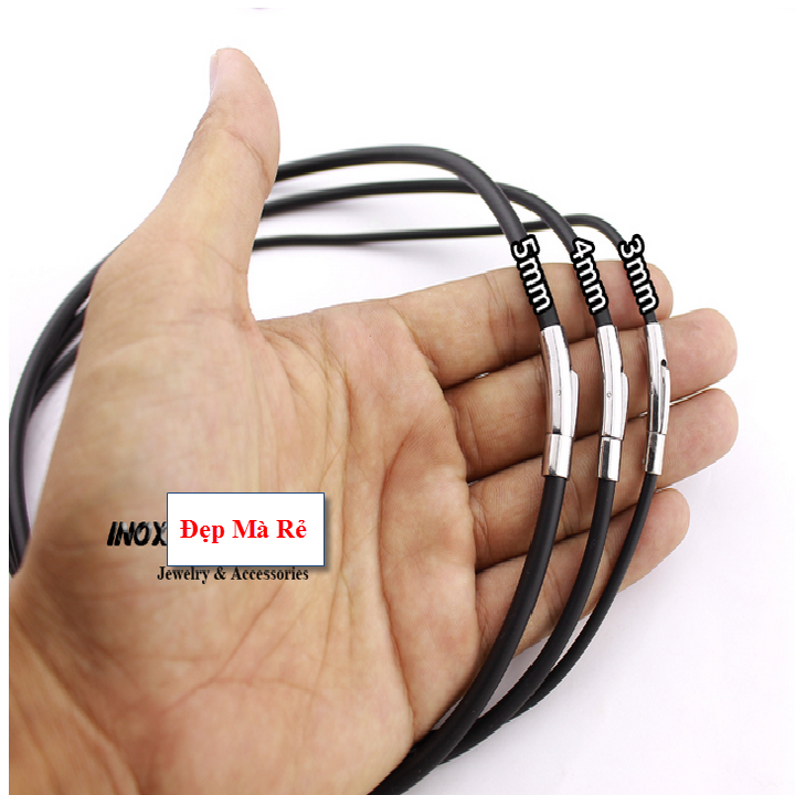 Dây chuyền Nam dây cao su nhiều size khóa inox cao cấp - Cam kết 1 đổi 1 nếu hoen gỉ sét