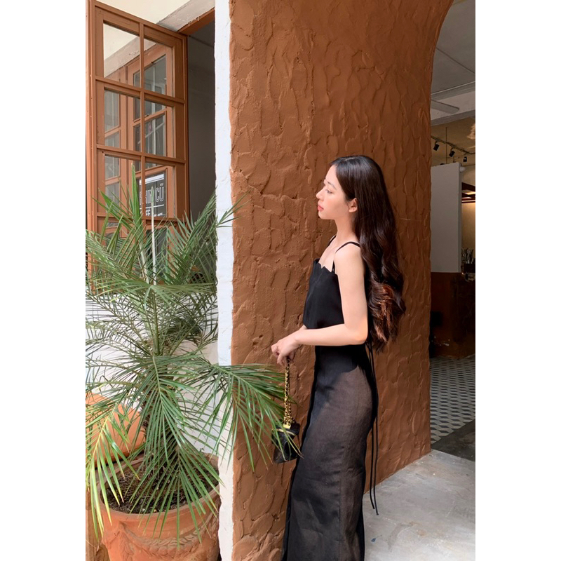 LILLIE | Set váy 2 dây đen mùa hè