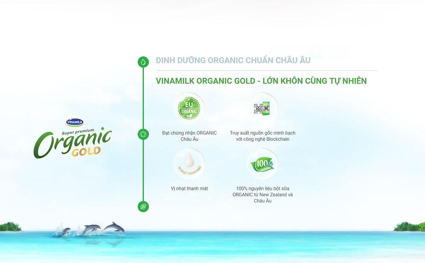 Sữa Bột Vinamilk Organic Gold 4 - Hộp 850g (Dành cho trẻ từ 2 tuổi trở lên)